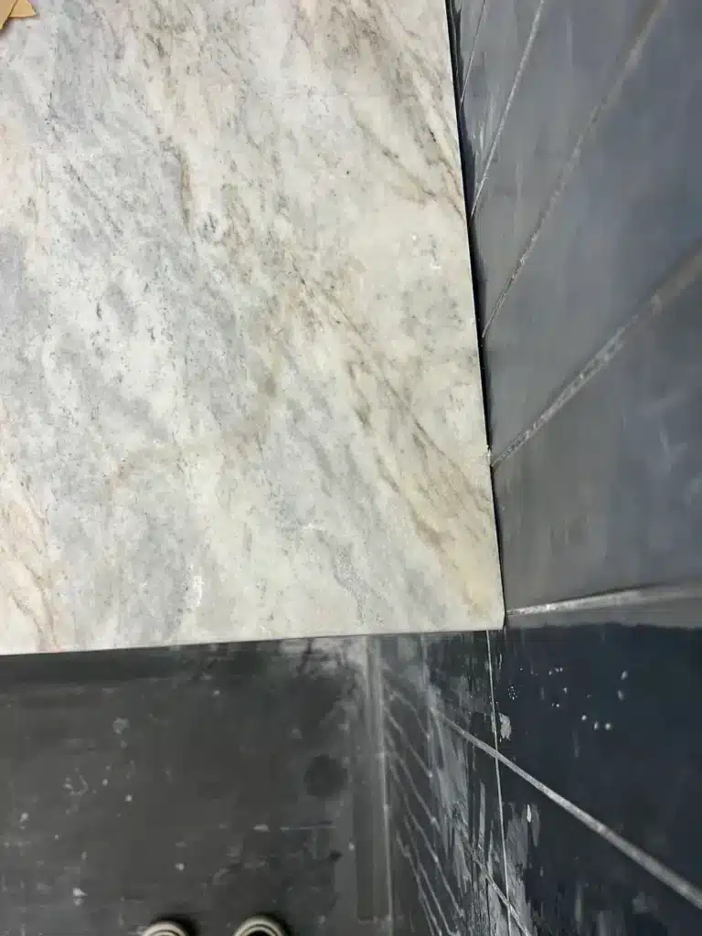 Cracked vanity top repaired — after