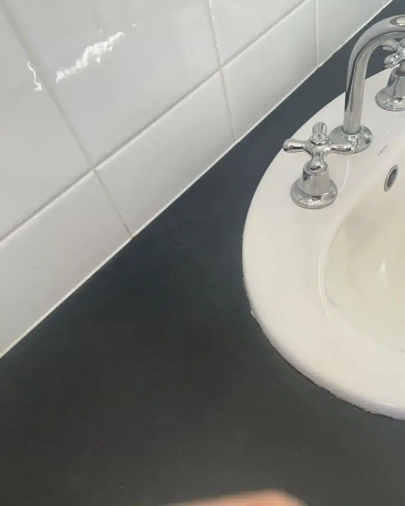 Marks around a basin treated — after
