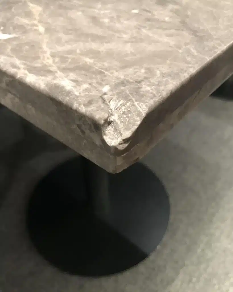 Countertop corner before SurfaceSmith’s work